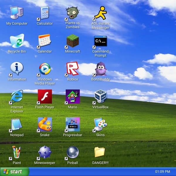 Windows XP Simulator with Skins.