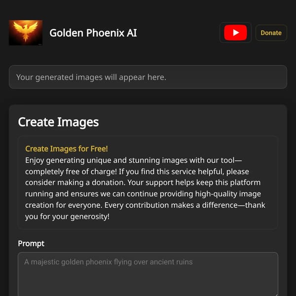 real working...AI Image Generator by Golden Phoenix