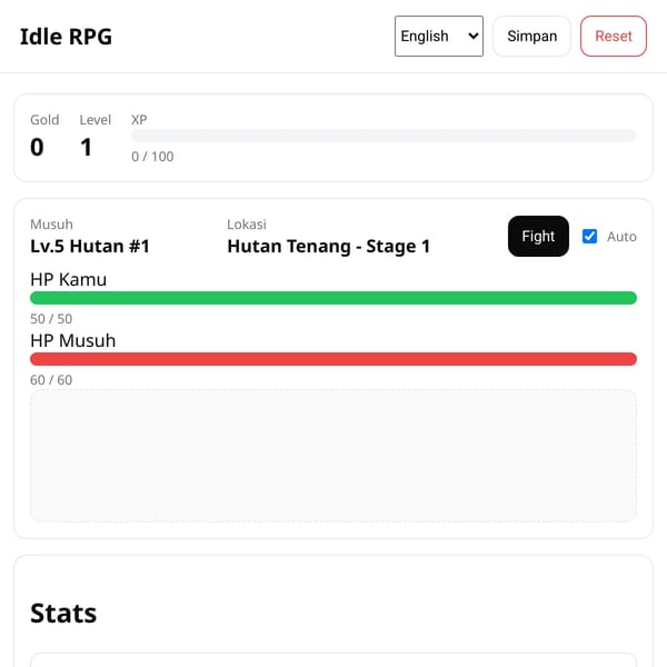 Idle RPG — Zona & Stage