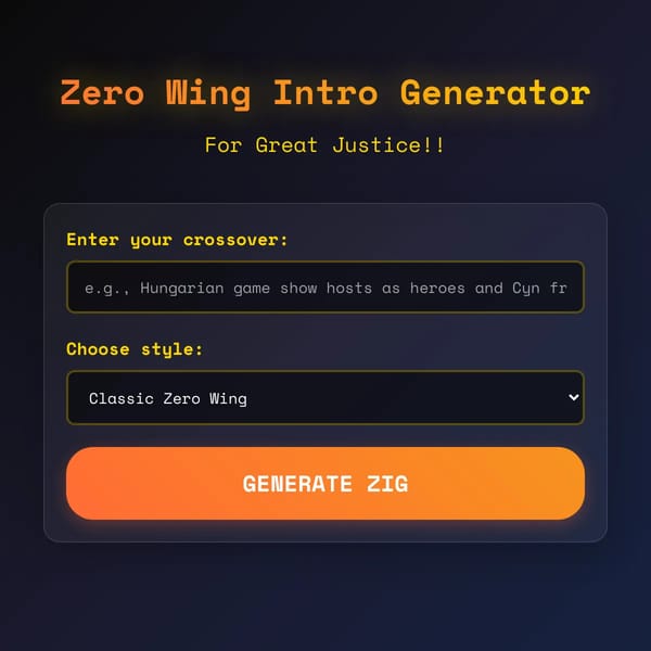 Zero Wing Intro Generator