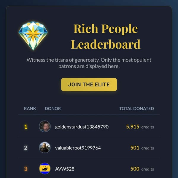 Rich People Leaderboard