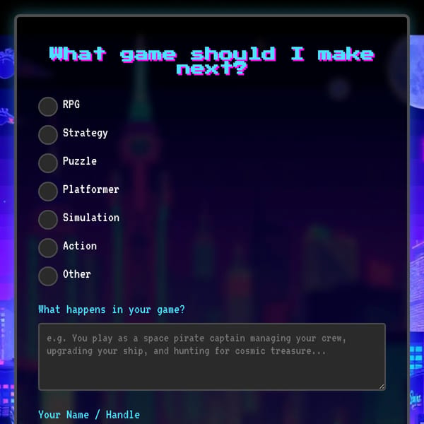 New Game Poll