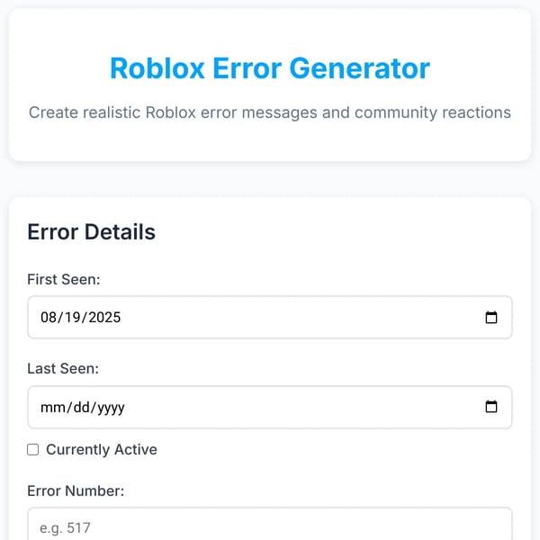 Roblox Error Generator