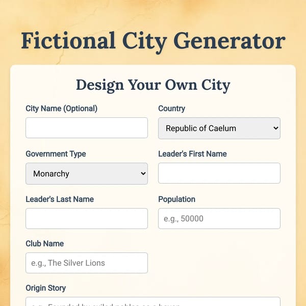 Fictional City Generator