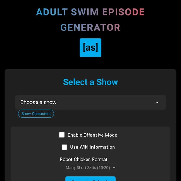 Adult Swim Episode Generator