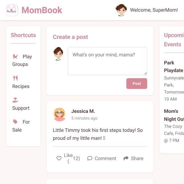 MomBook - The Social Network for Moms