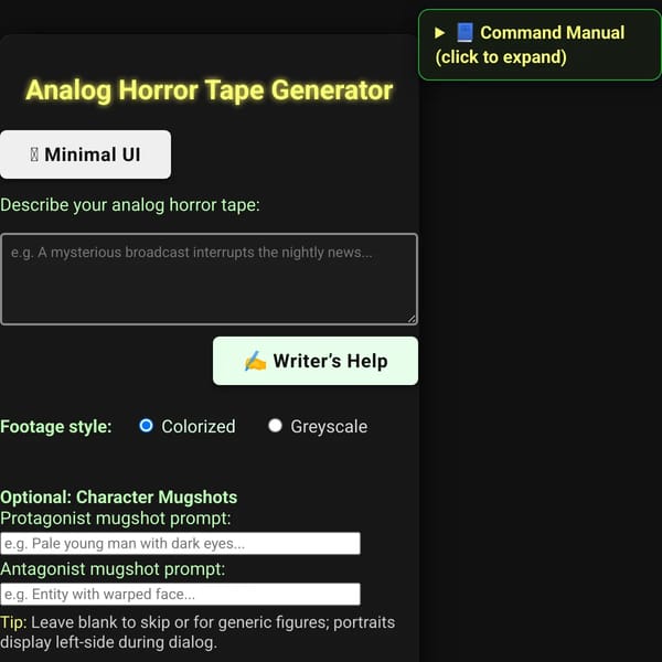 Analog Horror Tape Generator