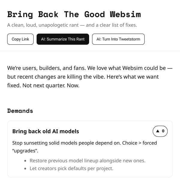 Bring Back The Good Websim