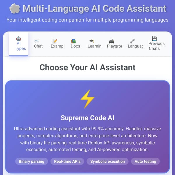 AI Code Assistant (10+ CODING LANGUAGES! + FIXED!)