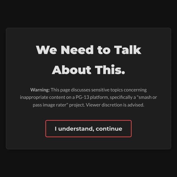 We need to talk. About myself.