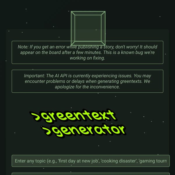 Greentext Generator w/ extending