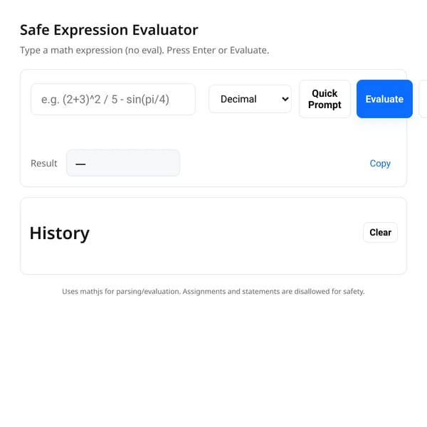 Safe Expression Evaluator