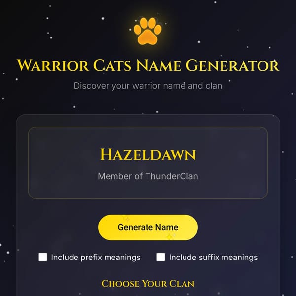 Warrior Cats Name Generator