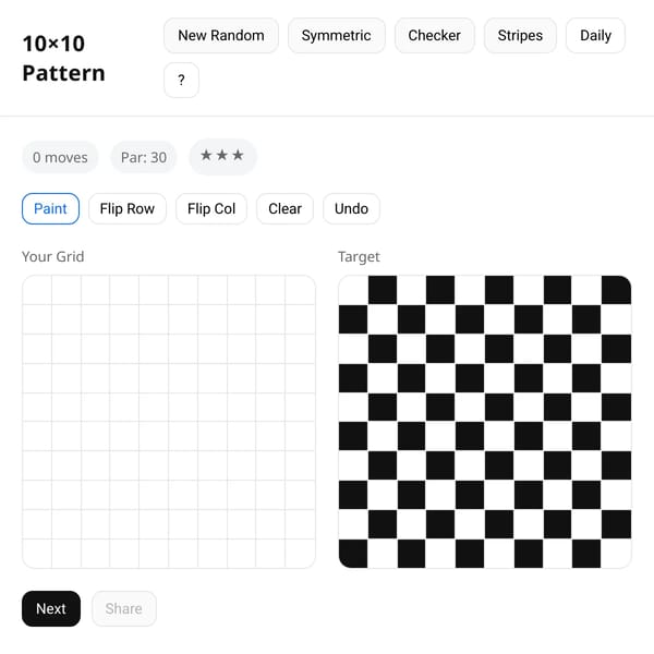 The pattern game