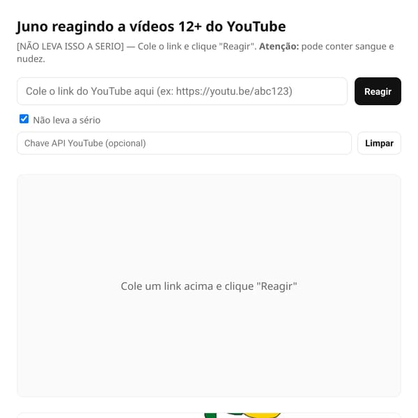 Juno reagindo a vídeos do YouTube