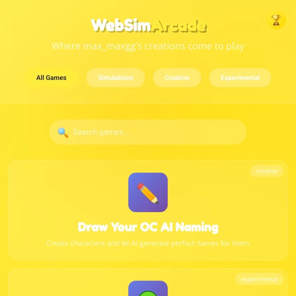 WebSim Arcade - Cool Math Style