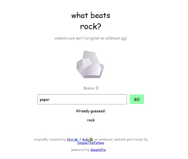 What Beats Rock? - Websim Port