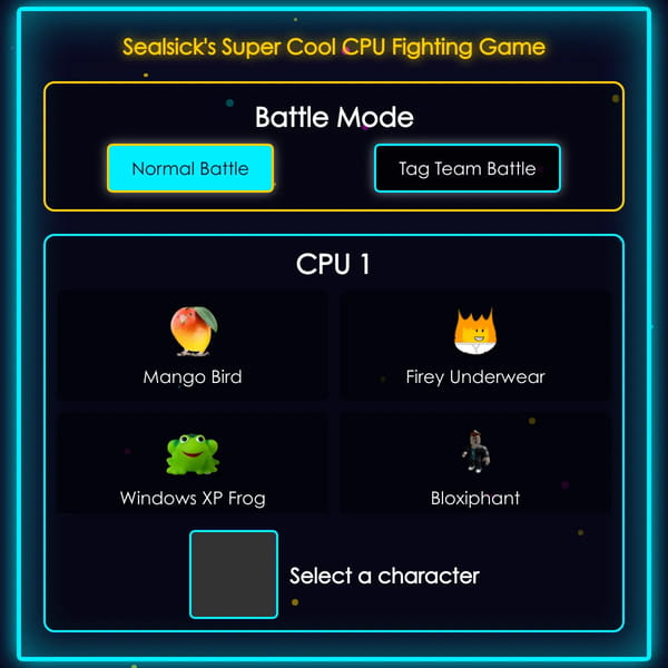 Sealsick's Super Cool CPU Fighting Game