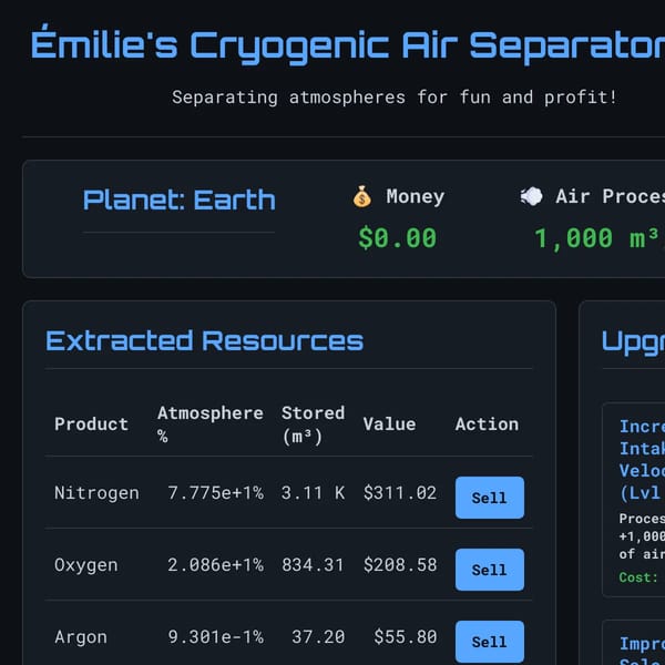 Émilie's Cryogenic Air Separator Unit