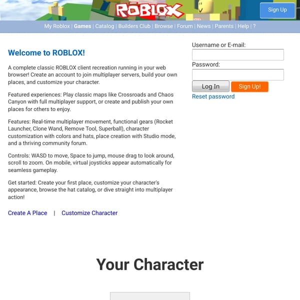 ROBLOX 2007 [CHAT IS BROKEN IM TOO LAZY TO FIX MAYB LATR]