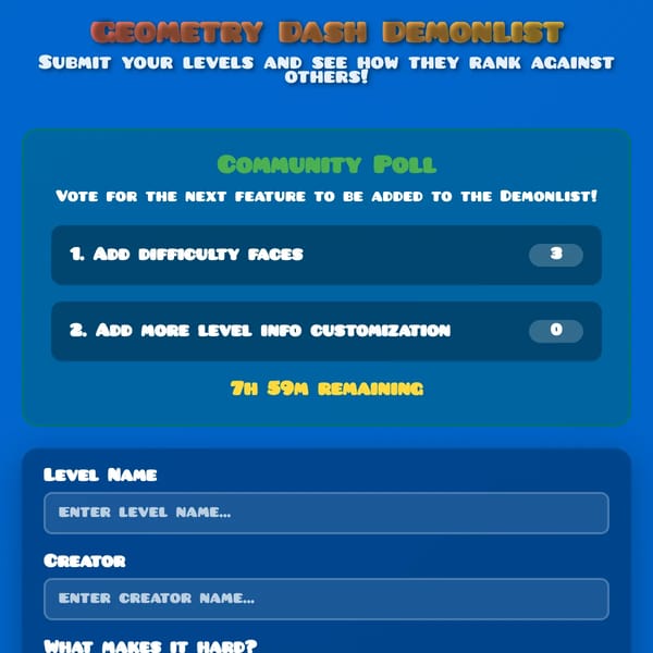 Geometry Dash Demonlist 2