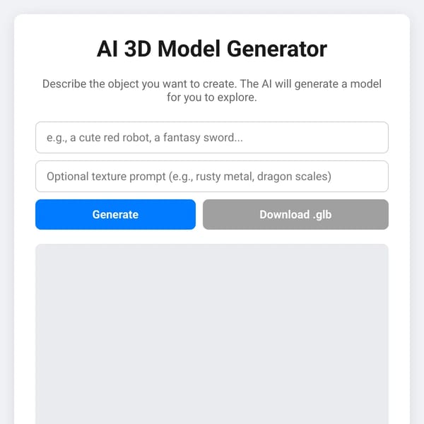AI 3D Model Generator