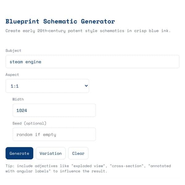 Blueprint Schematic Generator
