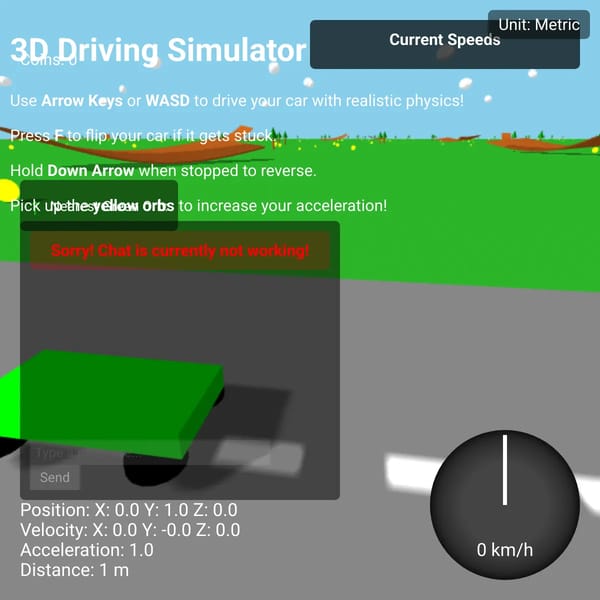 3D Driving Simulator with Realistic Physics