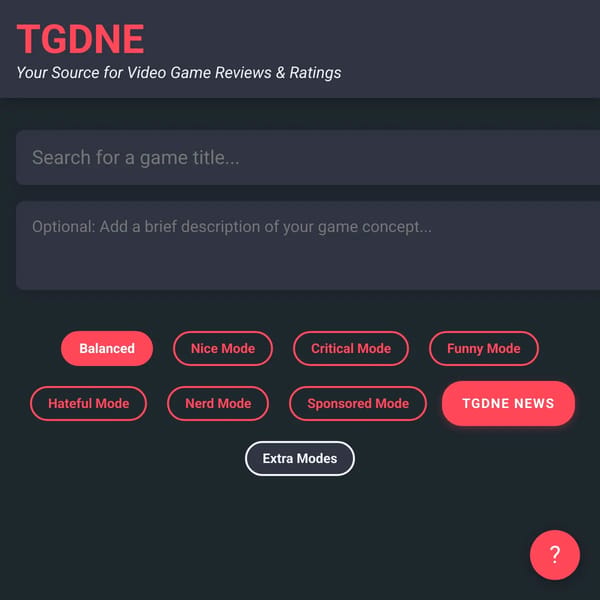 TGDNE - This Game Does Not Exist
