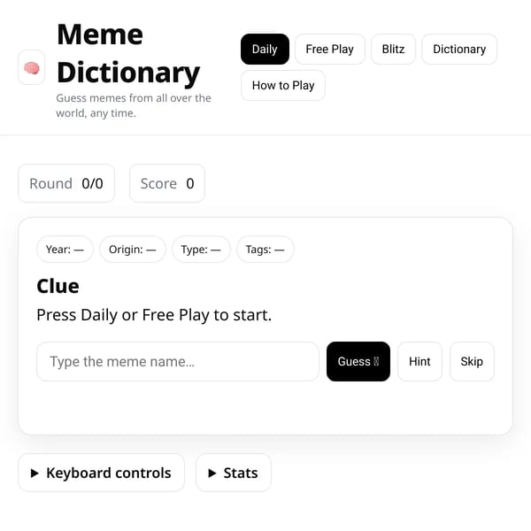 Meme Dictionary — The Game