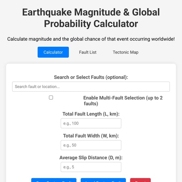 earthquake simulator tracker 1