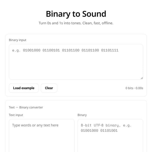 Binary to Sound