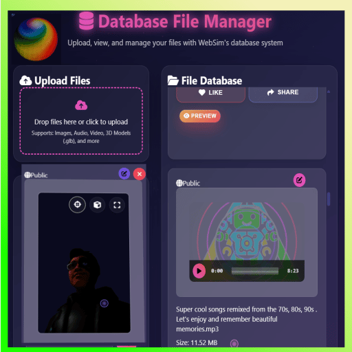 SmΔrt WebSim Database File Manager