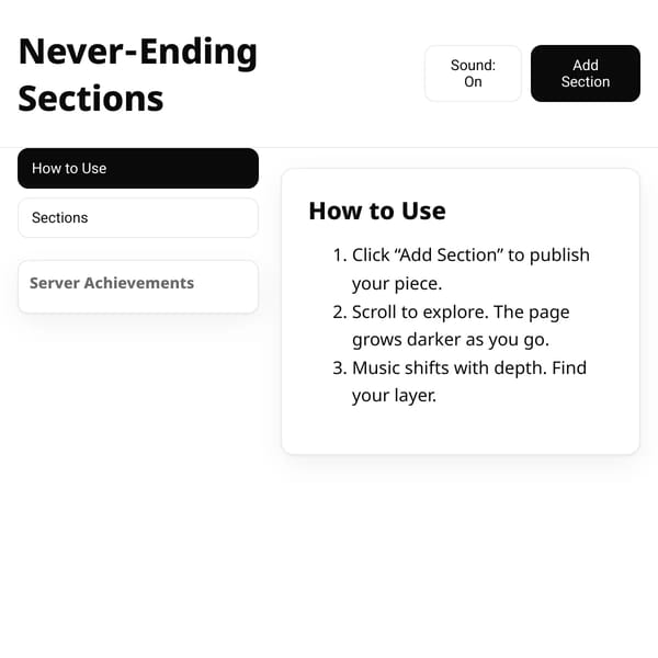 Never-Ending Sections