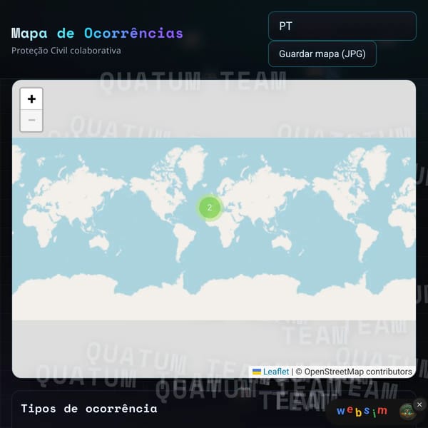 Proteção Civil - Mapa de Ocorrências