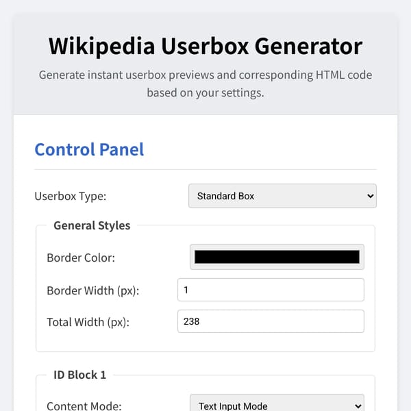 Wikipedia Userbox Generator