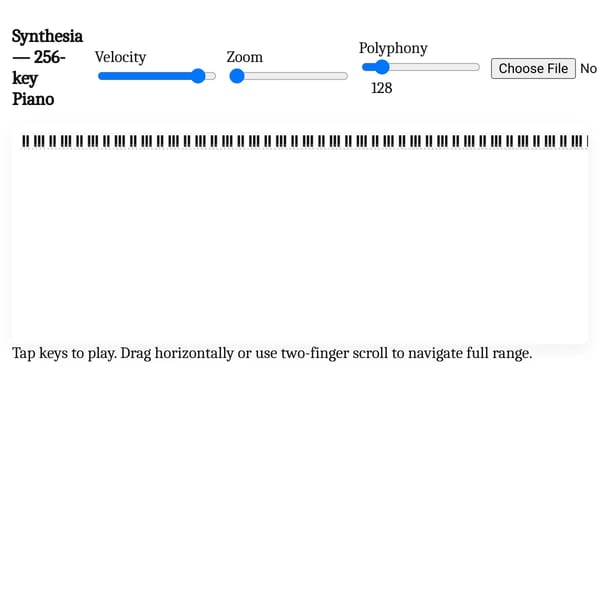 Synthesia (not really) with 256 keys