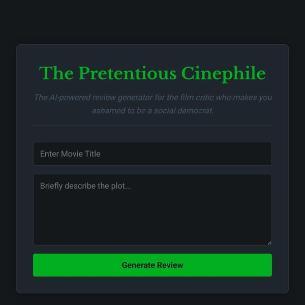 Pretentious Review Generator