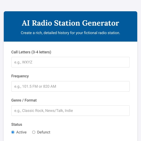 AI Radio Station Generator