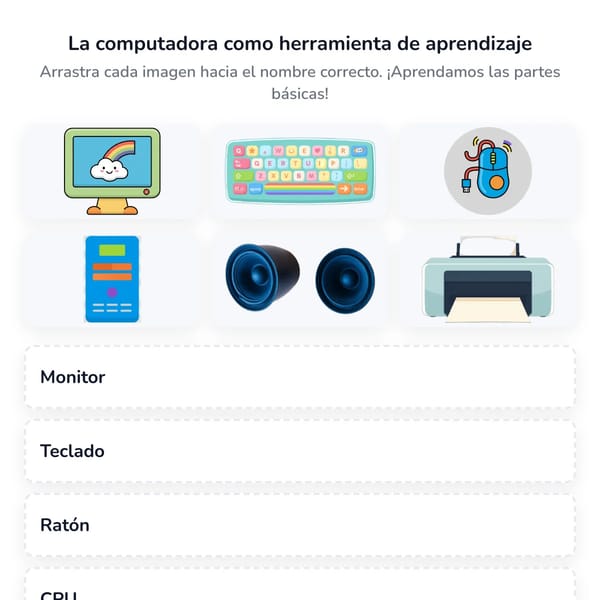 La computadora: juego para 2° grado