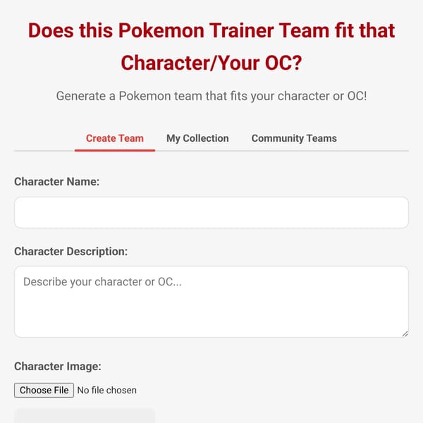 Does this Pokemon Trainer Team fit that Character/Your OC?