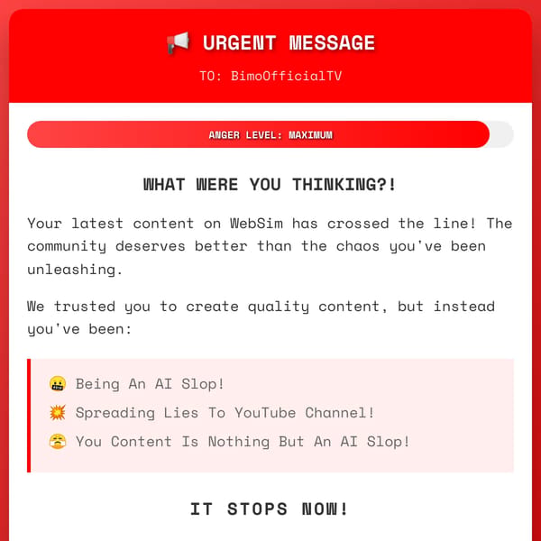 Message to BimoOfficialTV