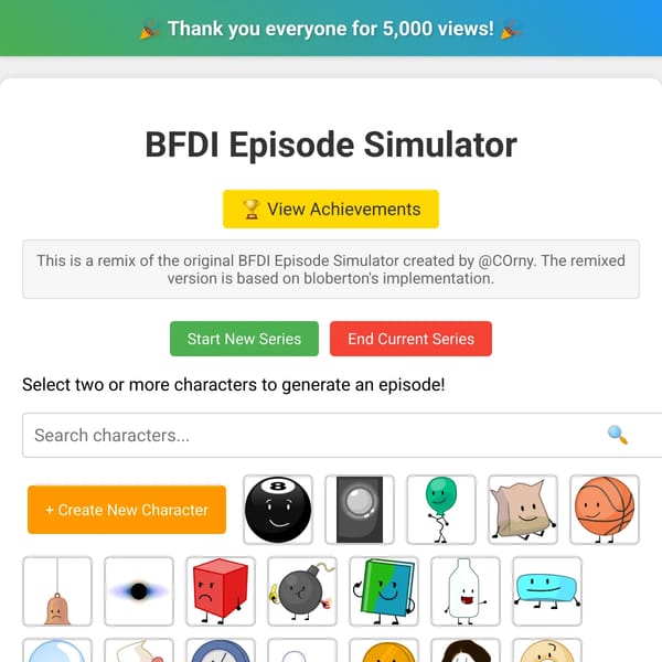  BFDI Episode Simulator (beta)