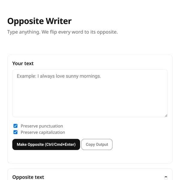 Opposite Writer