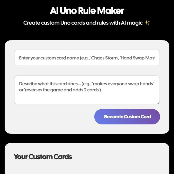 AI Uno Rule Maker
