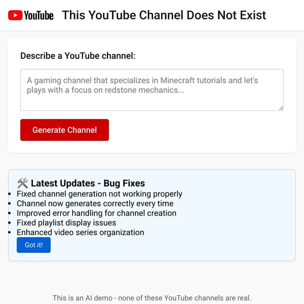 This YouTube Channel Does Not Exist