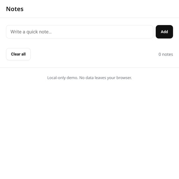 Notes — Minimal Starter
