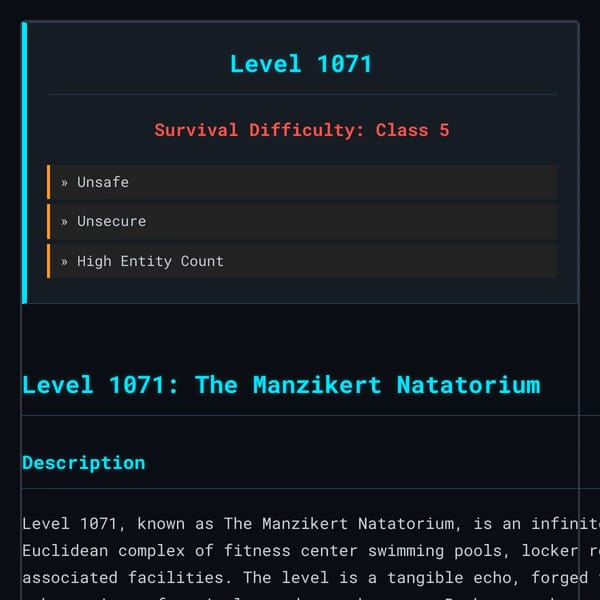 Backrooms Level 1071: The Manzikert Natatorium