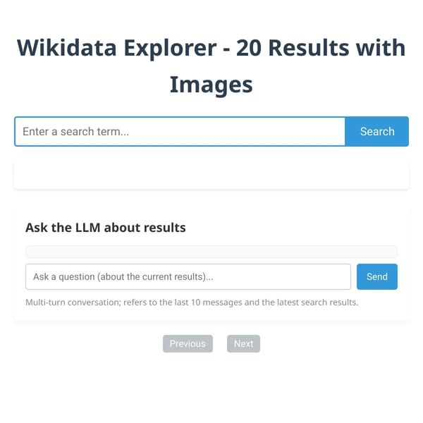 Wikidata Explorer - 20 Results with Images