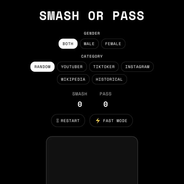Infinite Smash or Pass game